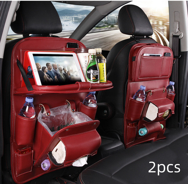 Organizador de Asiento para Auto de Piel Premium 🧼👜 | Multiuso con Porta Basura, Porta Teléfono y Más