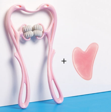 Masajeador Cervical 6 Rodillos con Jade Natural – Diseño Ergonómico Tipo Cisne