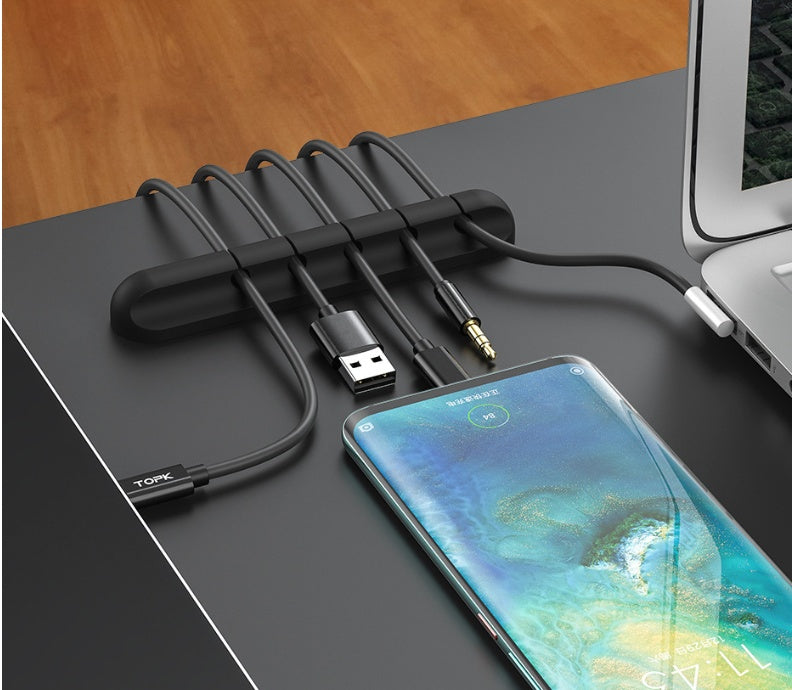 Organizador de Cables de Silicona para Escritorio