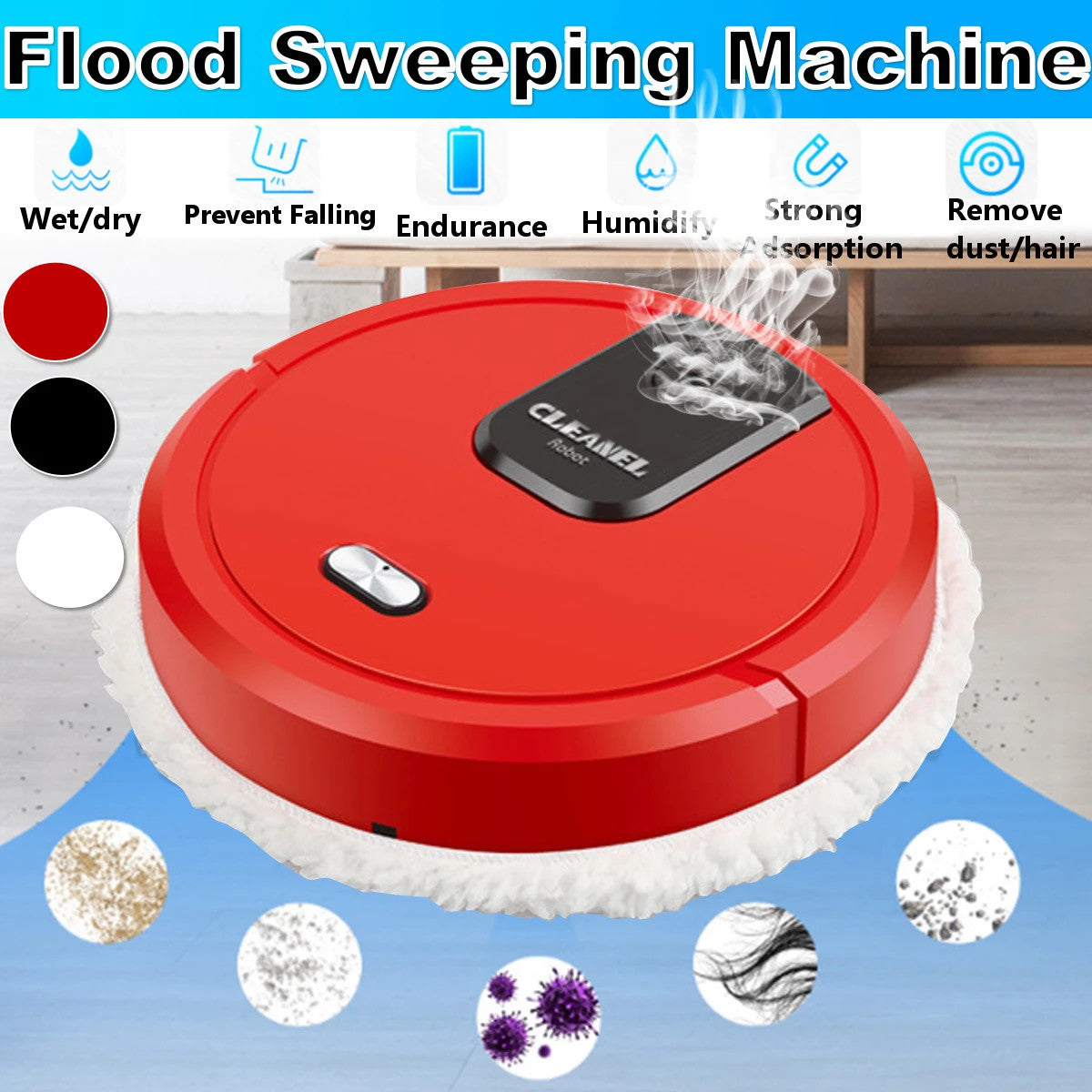Smart 3‑in‑1 Automatic Sweeping Robot – Aspira, Trapea y Humidifica