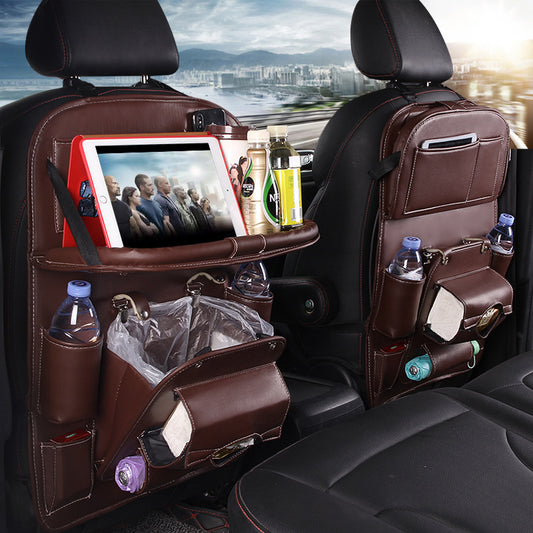 Organizador de Asiento para Auto de Piel Premium 🧼👜 | Multiuso con Porta Basura, Porta Teléfono y Más