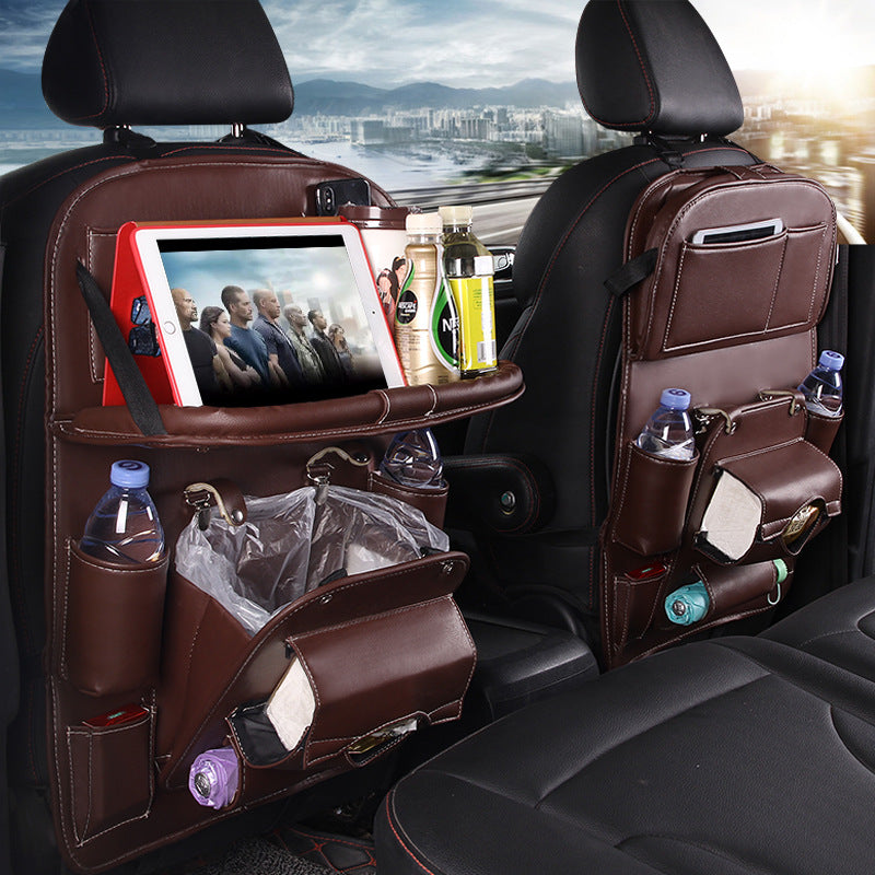 Organizador de Asiento para Auto de Piel Premium 🧼👜 | Multiuso con Porta Basura, Porta Teléfono y Más