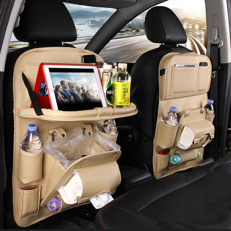 Organizador de Asiento para Auto de Piel Premium 🧼👜 | Multiuso con Porta Basura, Porta Teléfono y Más