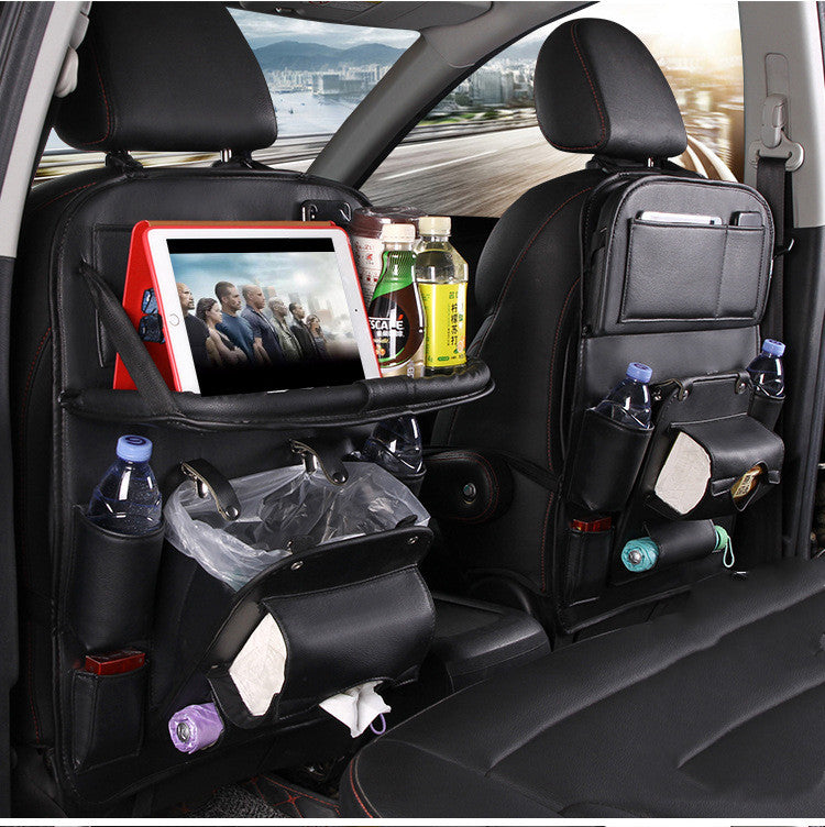 Organizador de Asiento para Auto de Piel Premium 🧼👜 | Multiuso con Porta Basura, Porta Teléfono y Más