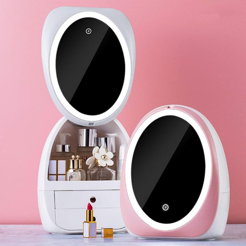 Organizador con Espejo LED ORVIA – Diseño Coreano de Alta Capacidad ✨