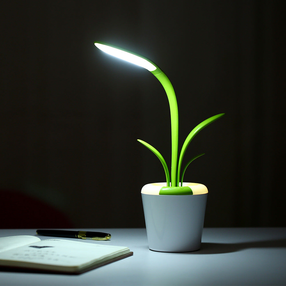 Lámpara LED USB con Luz Nocturna  Recargable y Portátil – Diseño de Planta Decorativa para Dormitorio u Oficina