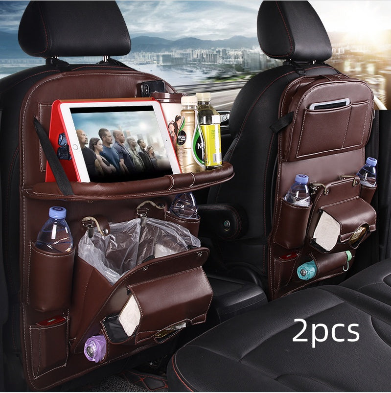 Organizador de Asiento para Auto de Piel Premium 🧼👜 | Multiuso con Porta Basura, Porta Teléfono y Más