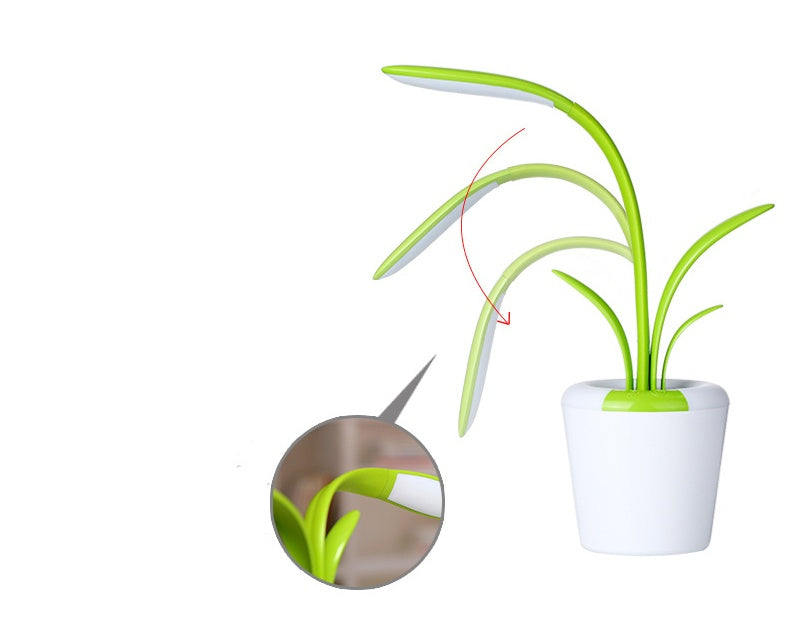 Lámpara LED USB con Luz Nocturna  Recargable y Portátil – Diseño de Planta Decorativa para Dormitorio u Oficina