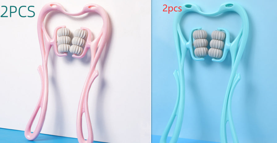 Masajeador Cervical 6 Rodillos con Jade Natural – Diseño Ergonómico Tipo Cisne