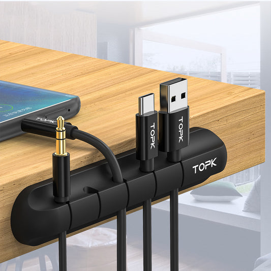 Organizador de Cables de Silicona para Escritorio
