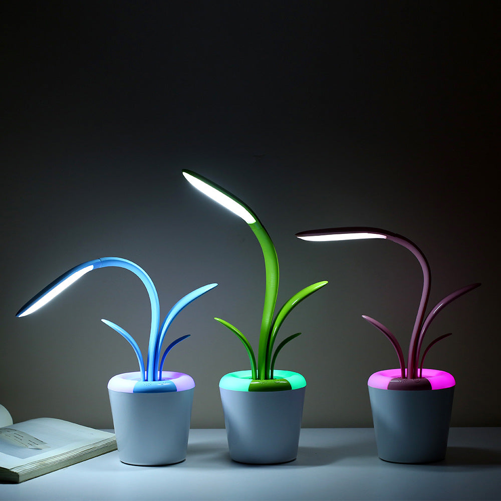 Lámpara LED USB con Luz Nocturna  Recargable y Portátil – Diseño de Planta Decorativa para Dormitorio u Oficina