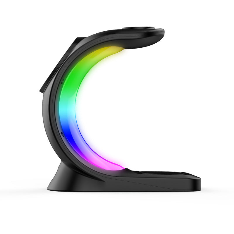 Base de Carga 4‑en‑1 con Luz RGB para iPhone, AirPods y Apple Watch