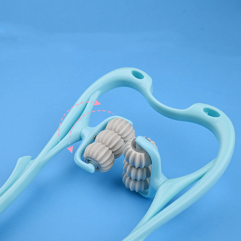 Masajeador Cervical 6 Rodillos con Jade Natural – Diseño Ergonómico Tipo Cisne