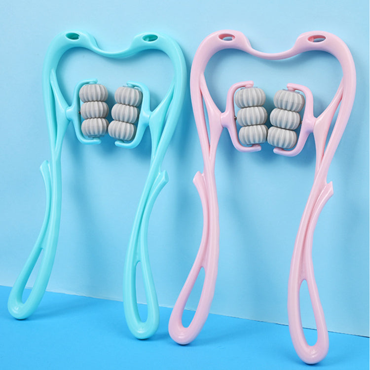 Masajeador Cervical 6 Rodillos con Jade Natural – Diseño Ergonómico Tipo Cisne