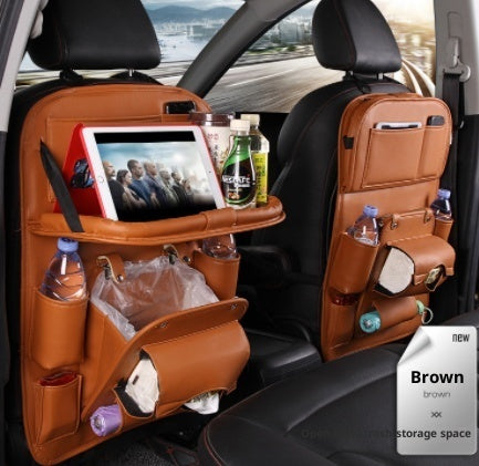 Organizador de Asiento para Auto de Piel Premium 🧼👜 | Multiuso con Porta Basura, Porta Teléfono y Más