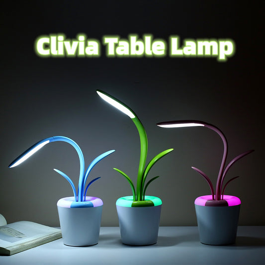 Lámpara LED USB con Luz Nocturna  Recargable y Portátil – Diseño de Planta Decorativa para Dormitorio u Oficina