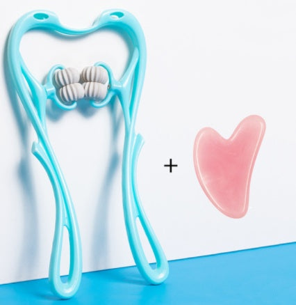 Masajeador Cervical 6 Rodillos con Jade Natural – Diseño Ergonómico Tipo Cisne