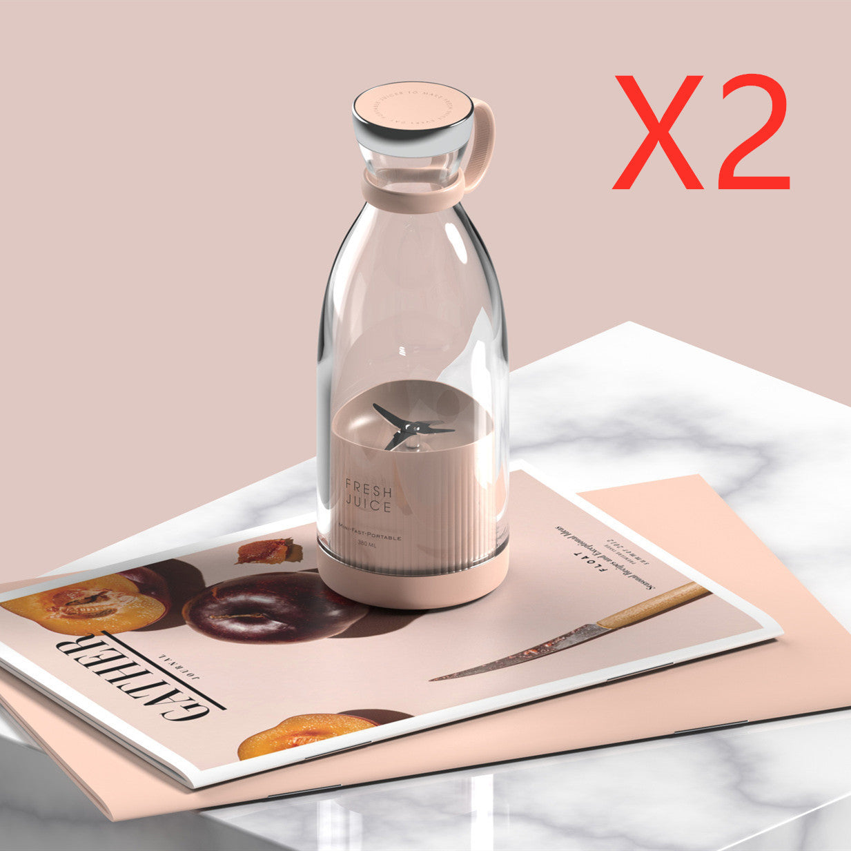 Mini Licuadora Portátil ORVIA – 350 ml USB Recargable para Smoothies y Jugos