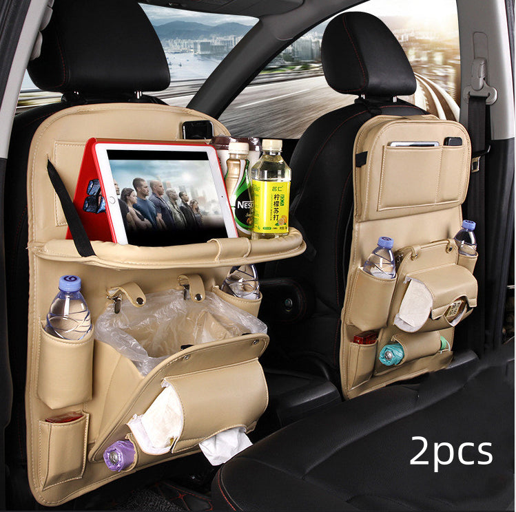 Organizador de Asiento para Auto de Piel Premium 🧼👜 | Multiuso con Porta Basura, Porta Teléfono y Más
