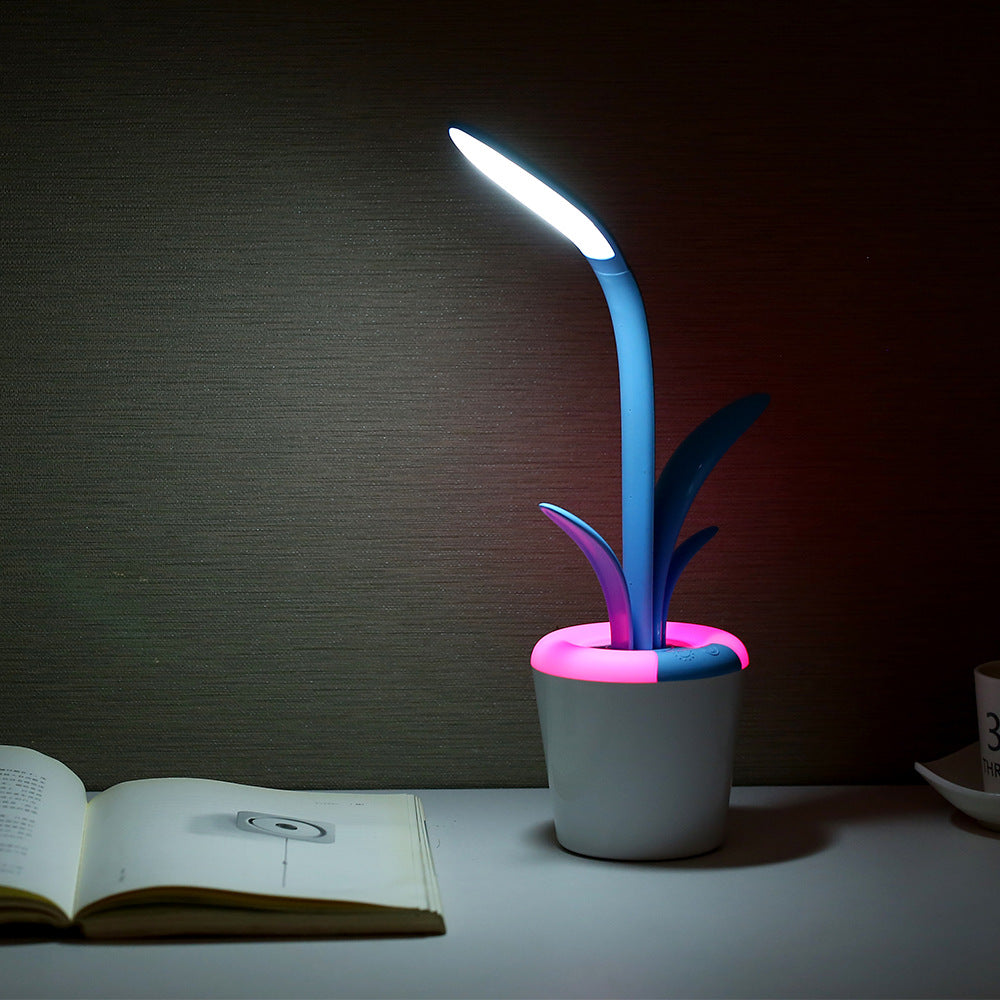 Lámpara LED USB con Luz Nocturna  Recargable y Portátil – Diseño de Planta Decorativa para Dormitorio u Oficina
