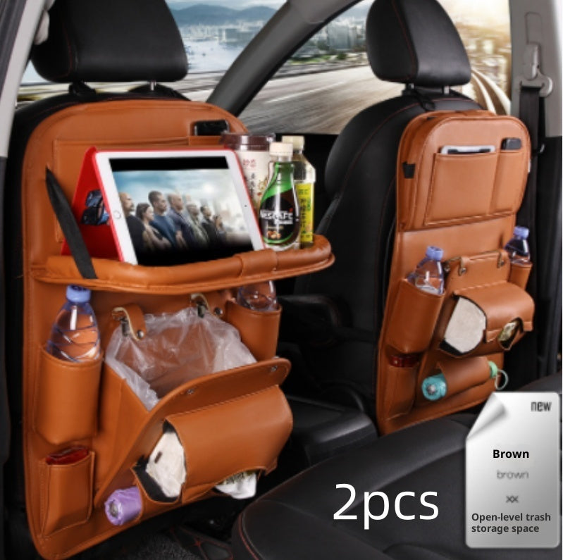Organizador de Asiento para Auto de Piel Premium 🧼👜 | Multiuso con Porta Basura, Porta Teléfono y Más