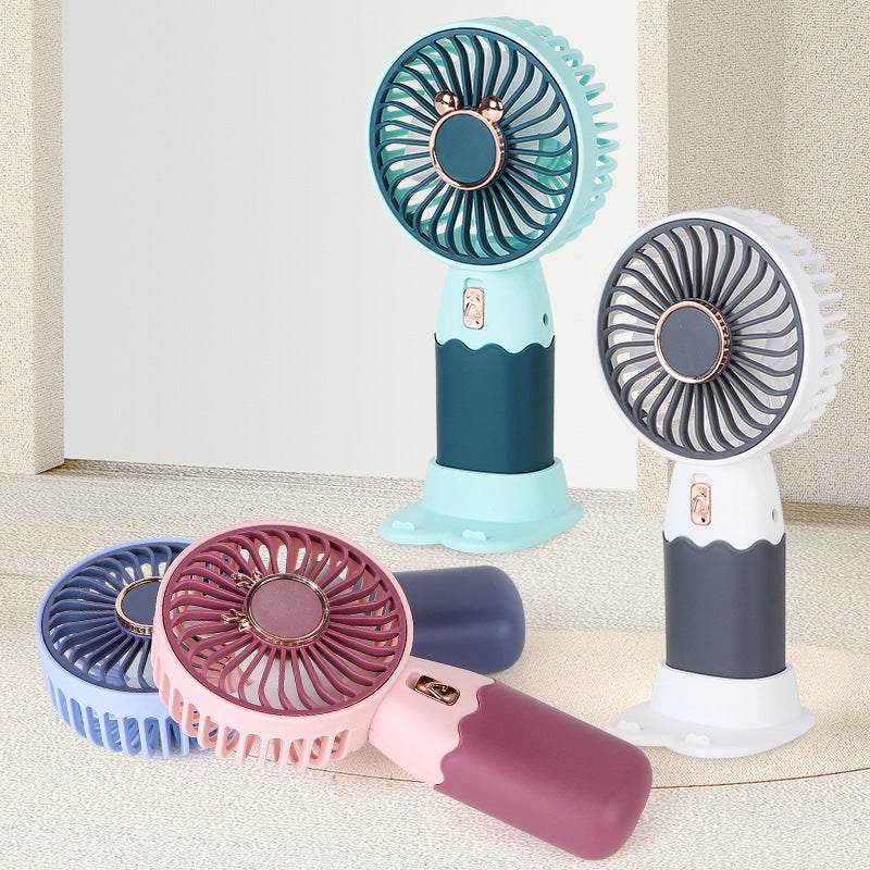 Mini Ventilador Portátil Silencioso – Diseño Tierno y USB Recargable