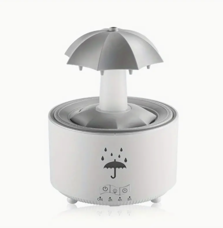 Humidificador Aromaterapia Tipo Paraguas con Luces LED y Simulación de Lluvia – Portátil para Hogar y Oficina