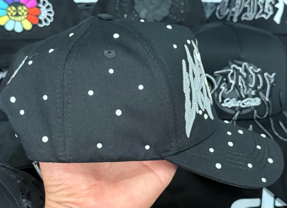 🎨 Gorra Dandy Hats Lost Hills | Edición Negra con Goteo Blanco | Streetwear de Lujo