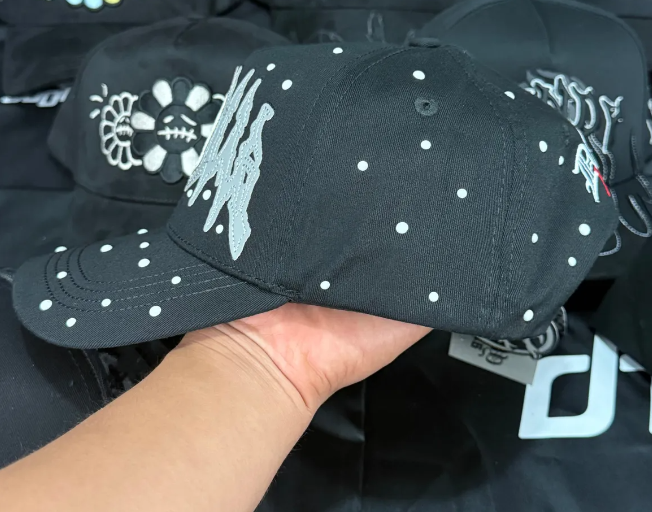 🎨 Gorra Dandy Hats Lost Hills | Edición Negra con Goteo Blanco | Streetwear de Lujo