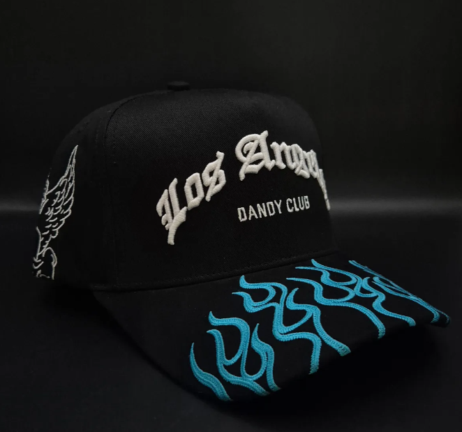 Gorra Dandy Hats “Los Angeles” 🔥 Flamas Azules – Edición Premium Club