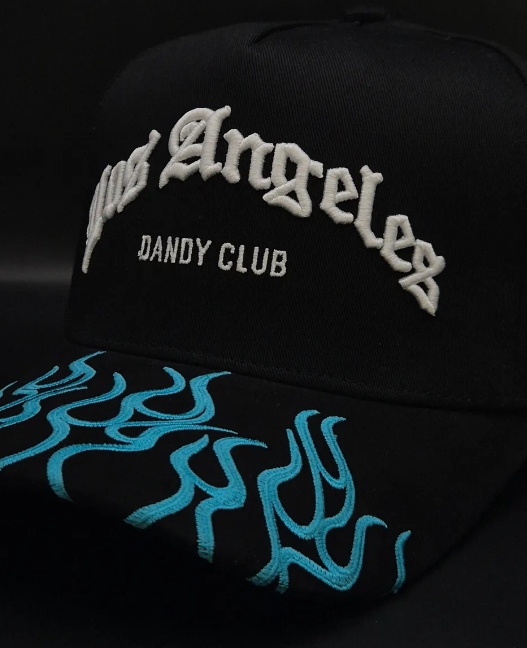 Gorra Dandy Hats “Los Angeles” 🔥 Flamas Azules – Edición Premium Club