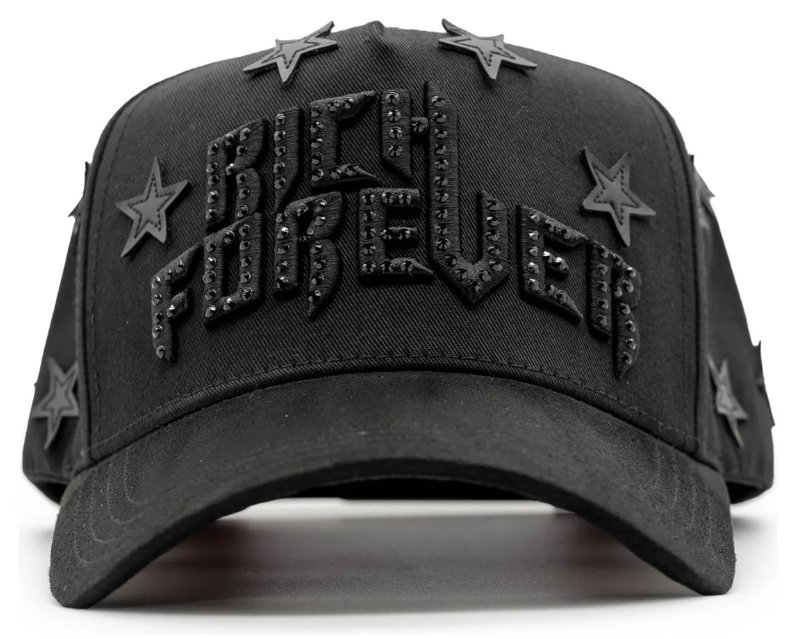 Gorra El Barbas Hats “Rich Forever” Chrome Negra ⭐️ Edición G5 de Lujo