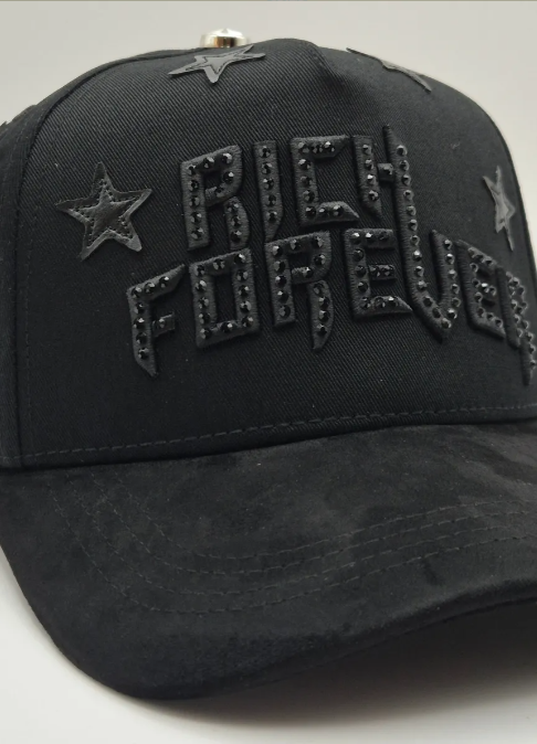 Gorra El Barbas Hats “Rich Forever” Chrome Negra ⭐️ Edición G5 de Lujo