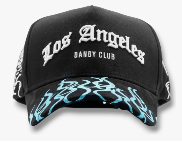 Gorra Dandy Hats “Los Angeles” 🔥 Flamas Azules – Edición Premium Club