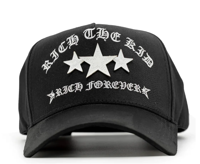 🌟 Gorra Rich Stars “RICH FOREVER” | El Barbas Hats Original | Negra Ajustable de Lujo