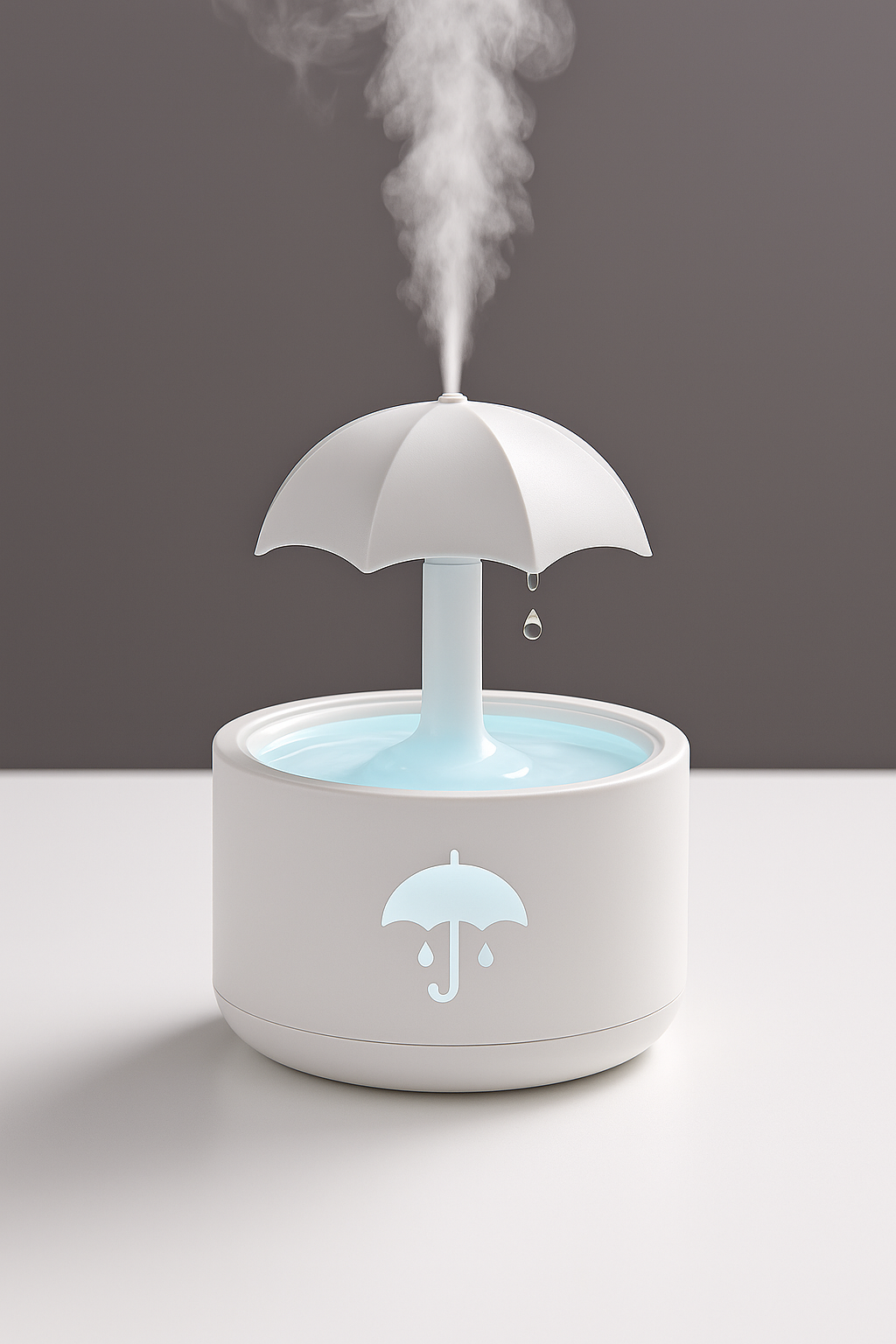 Humidificador Aromaterapia Tipo Paraguas con Luces LED y Simulación de Lluvia – Portátil para Hogar y Oficina