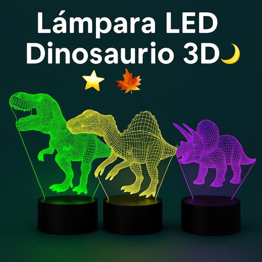 🦖💡 Lámpara LED Dinosaurio 3D – ¡Iluminación mágica y divertida! 💡🦖