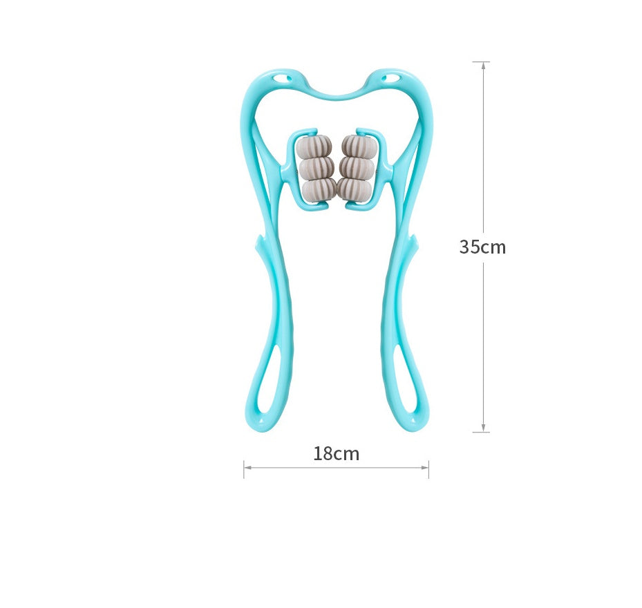 Masajeador Cervical 6 Rodillos con Jade Natural – Diseño Ergonómico Tipo Cisne