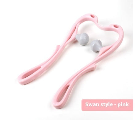 Masajeador Cervical 6 Rodillos con Jade Natural – Diseño Ergonómico Tipo Cisne