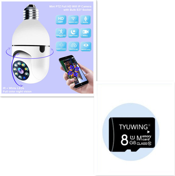 Cámara 360° WiFi con Bombilla LED 💡 | Visión Nocturna HD, Zoom 4X y Detección de Movimiento