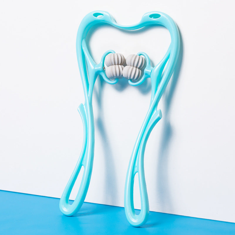 Masajeador Cervical 6 Rodillos con Jade Natural – Diseño Ergonómico Tipo Cisne