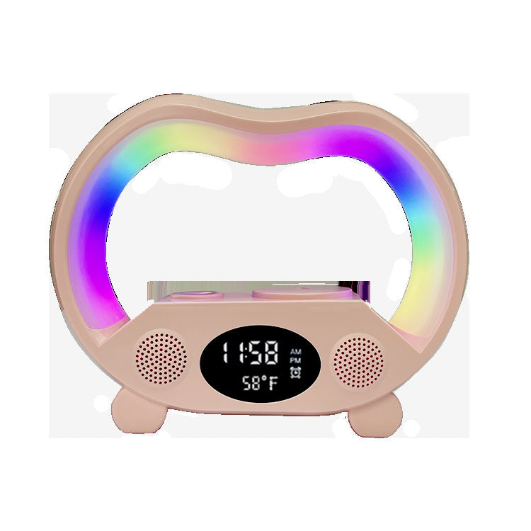 Lámpara 6‑en‑1: Luz RGB + Cargador Inalámbrico + Altavoz Bluetooth