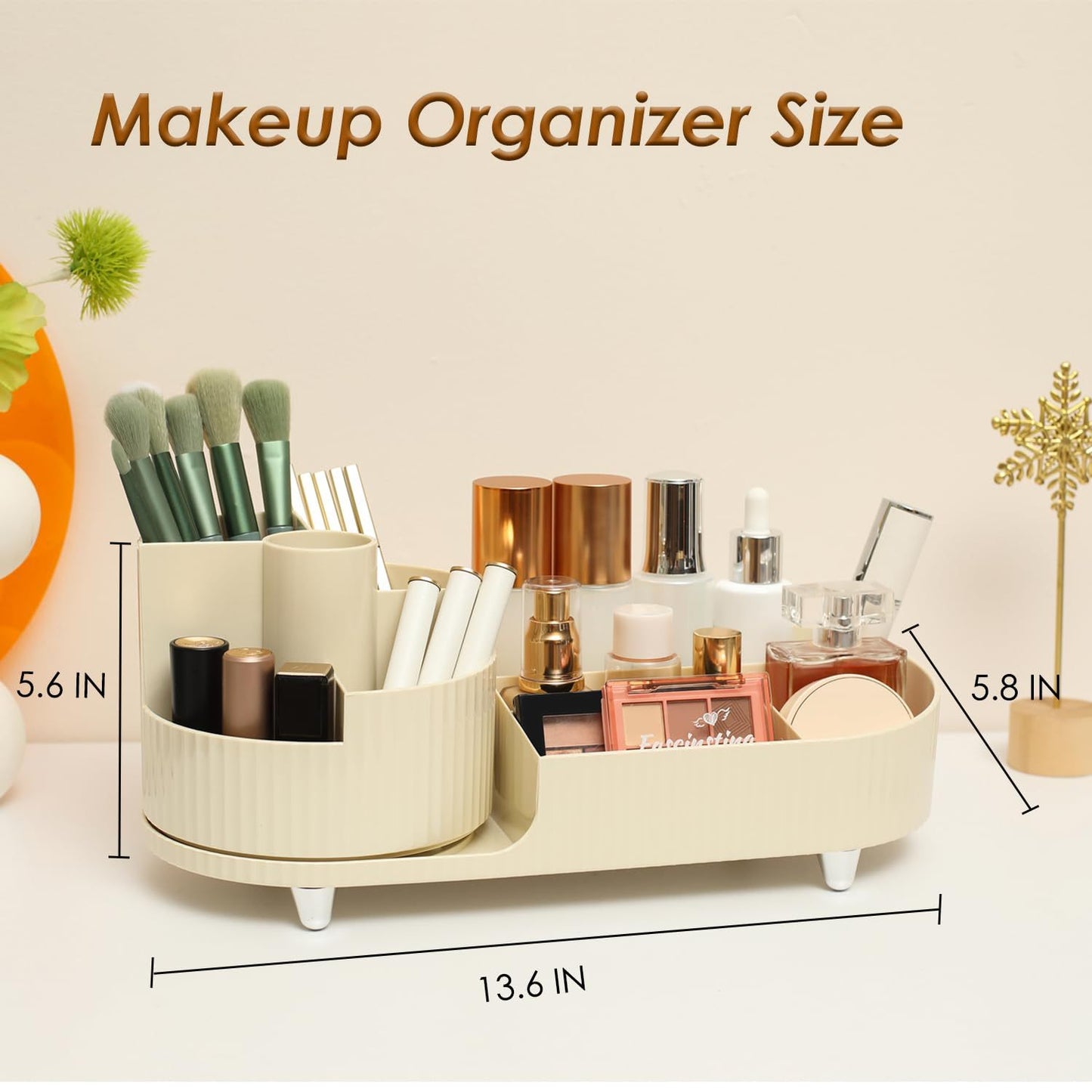 Organizador Giratorio de Maquillaje ORVIA – Gran Capacidad y Estilo 360°