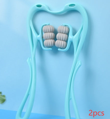 Masajeador Cervical 6 Rodillos con Jade Natural – Diseño Ergonómico Tipo Cisne